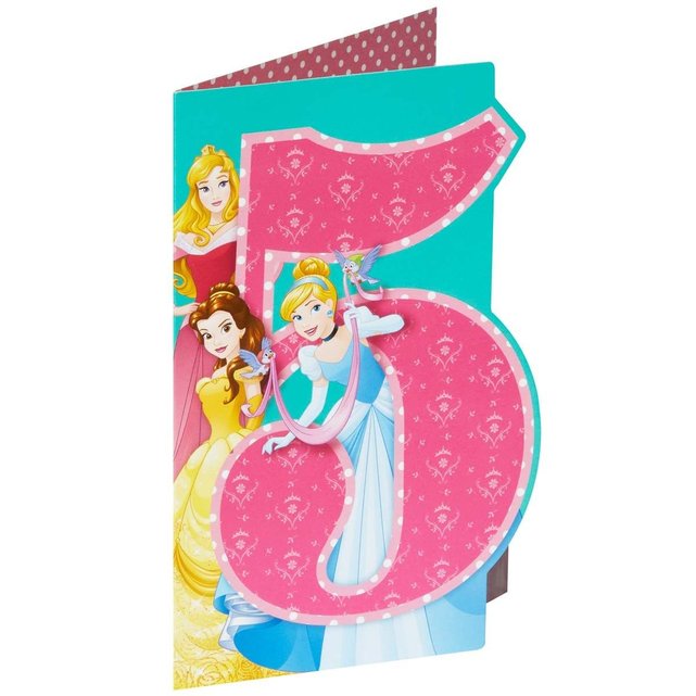 Carte Anniversaire 5 Ans Princesses Disney Multicolore Draeger La Carterie La Redoute