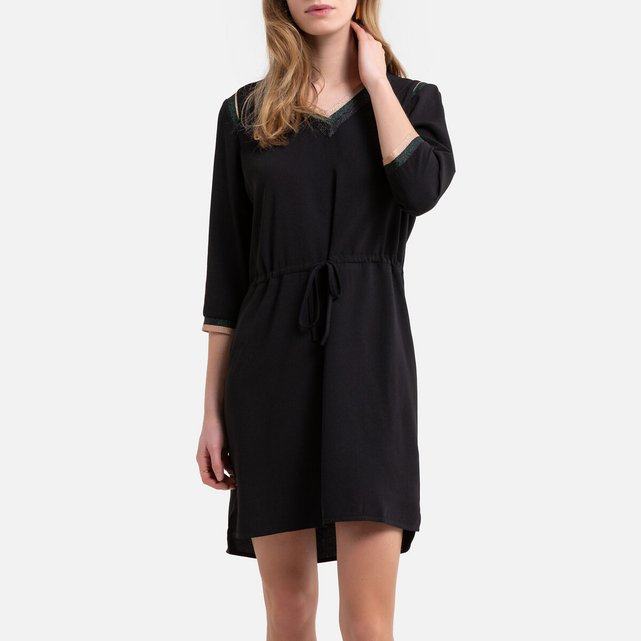 Robe courte, manches 3/4 à nouer noir Only La Redoute