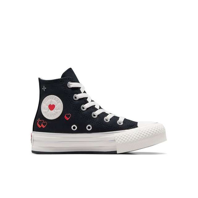 Converse noir haute avec coeur online