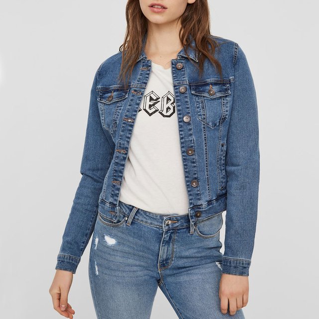 Veste En Jean Courte Coupe Droite Stone Vero Moda La Redoute
