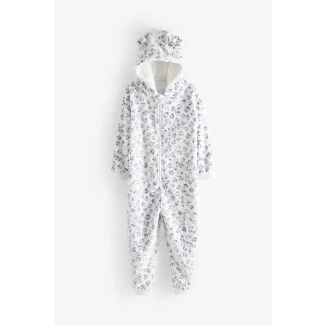 Combinaison pyjama à capuche imprimée léopard pour femme • Ma Combi