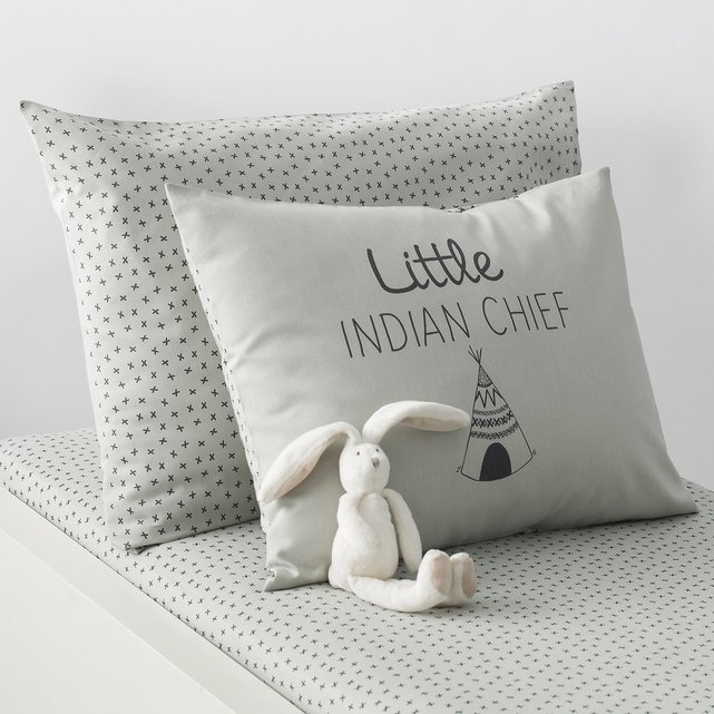 Taie D Oreiller Bebe Coton Tipi Gris Noir La Redoute Interieurs La Redoute