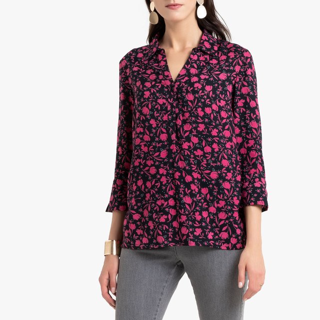 Camisa feminina Manga 34 Estampada Marca: A Collection Camisa feminina Manga 34 Estampada Marca: A Collection