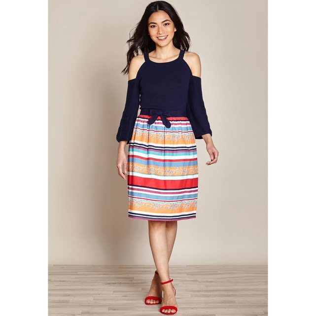 Striped Skirt Multi Coloured Stripes Yumi La Redoute