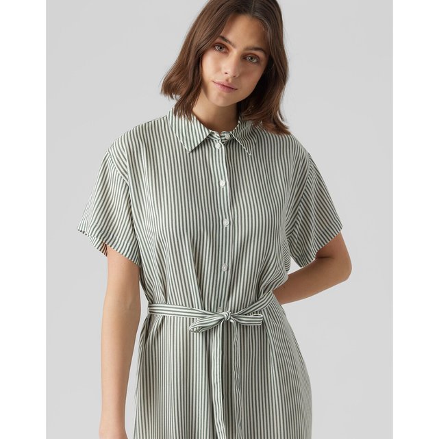 Striped shirt with green/white striped, Vero Moda | La Redoute