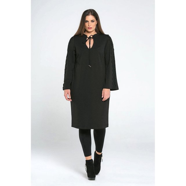 Robe évasée, patineuse uni mi-longue noir Mat Fashion | La ...