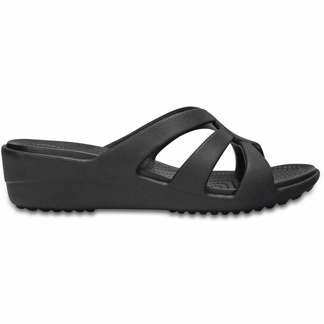 La compensées Redoute wedge Mules Crocs noir sanrah strappy YwxgvqOd