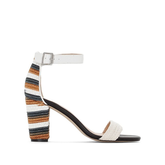 Sandales talon fantaisie blanc La Redoute Collections La Redoute Sandales talon fantaisie blanc La Redoute Collections La Redoute