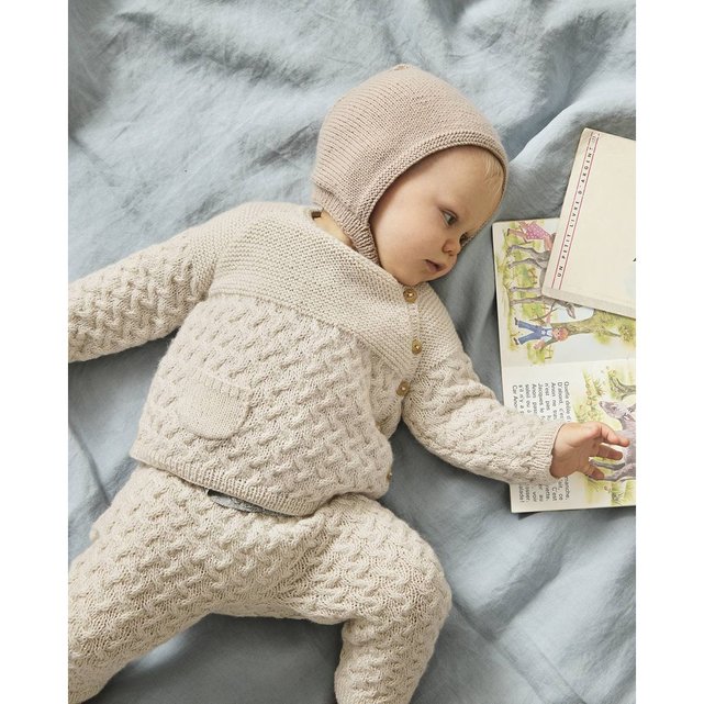Brassière bébé en coton et laine - bleu pale, Bébé