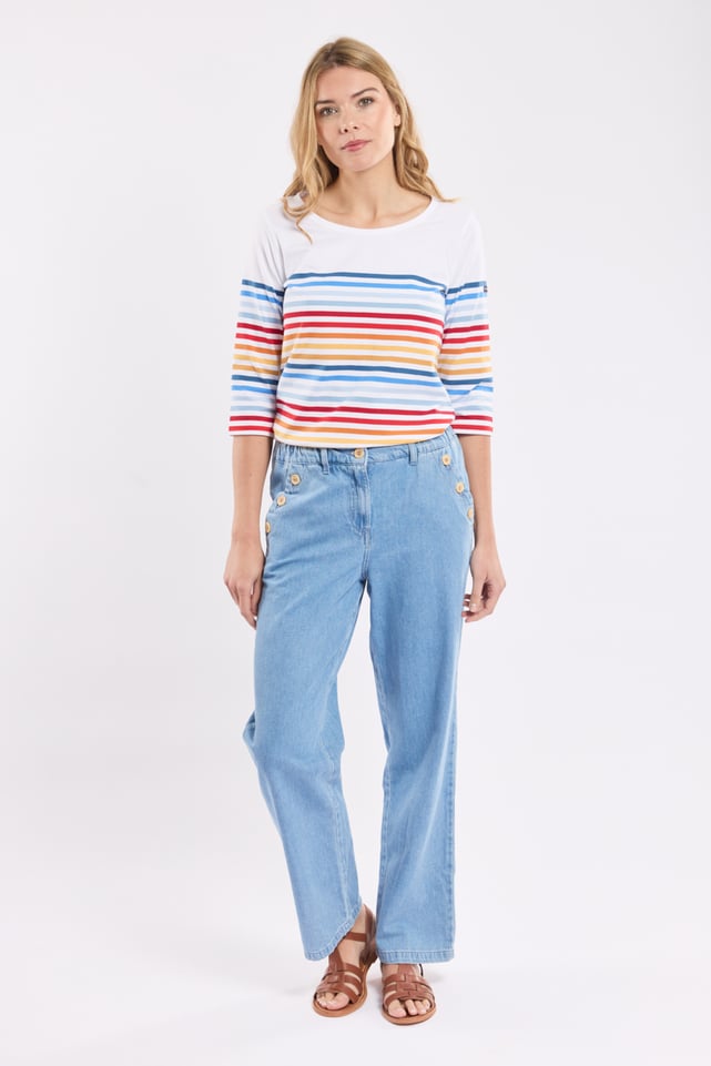Pantalon Trimaran En Coton Gabardine – Taille élastiquée Sur Les Côtés, Poches Cavalières - 9