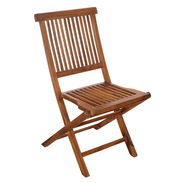 Chaise de jardin pliante en bois de teck massif huilé ...
