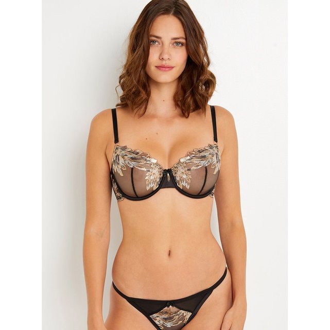 Soutien-gorge corbeille guira noir/or Rougegorge Lingerie ...