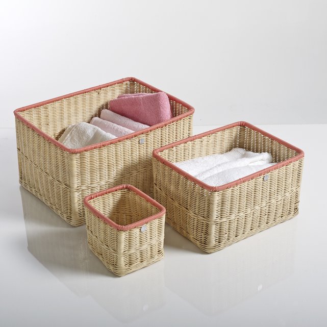Set of 3 KOK Ozier Stackable Storage Baskets
