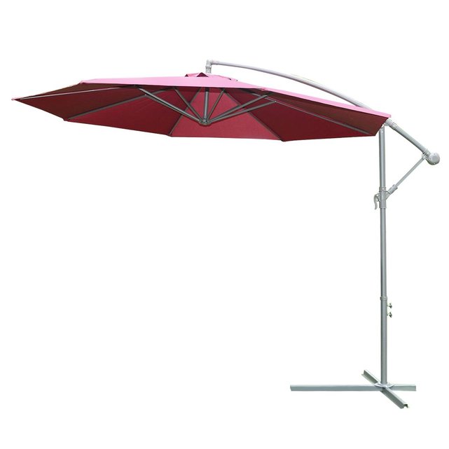 Parasol déporté octogonal diamètre 3m rouge rouge Outsunny ...