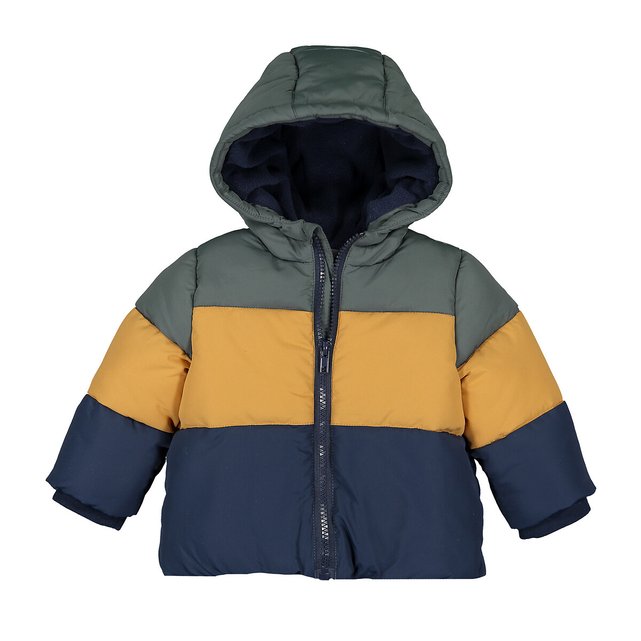 three tone windbreaker hooded jacket