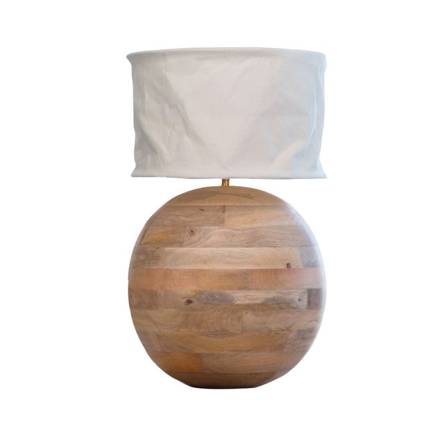 Lampe A Poser Boule Manguier Abat Jour Beige Bois Clair Made In Meubles La Redoute