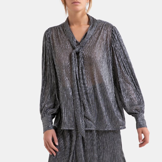 Bluse Mit Schleife Lange Armel Silberfarben Suncoo La Redoute