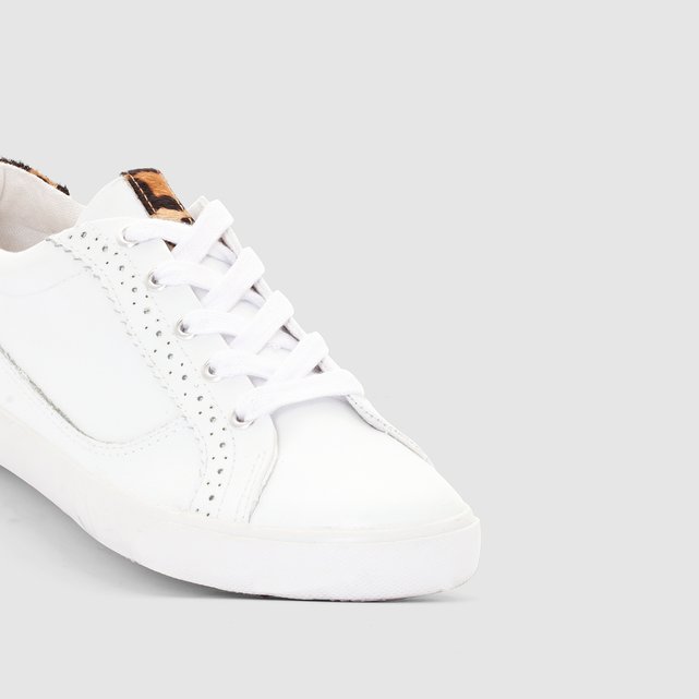 ladies white trainers with leopard print
