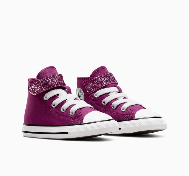 Kids all star 1v hi shinefetti high top trainers pink purple Converse La Redoute