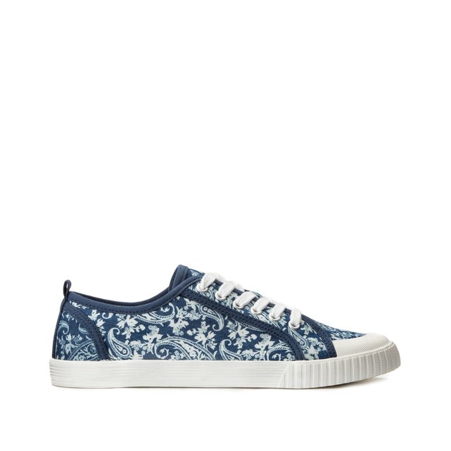 Floral print trainers , floral print on a blue background, La Redoute ...