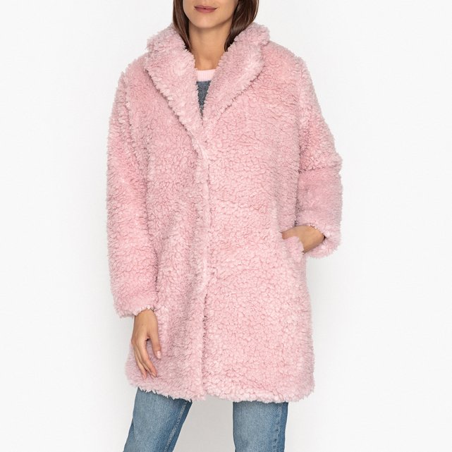 Nieuw Lange jas lijkt op pluche roze Samsoe And Samsoe | La Redoute ZS-25