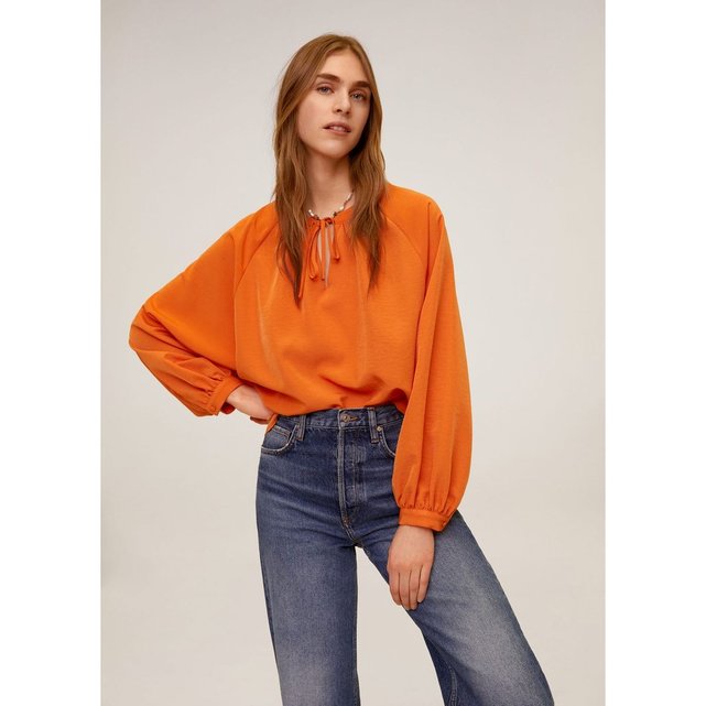  Blouse  manches  bouffantes  orange Mango  La Redoute