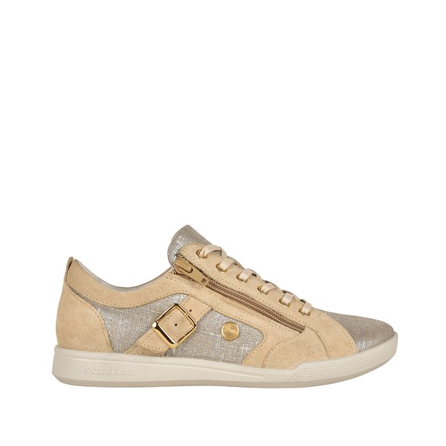 gold coloured trainers