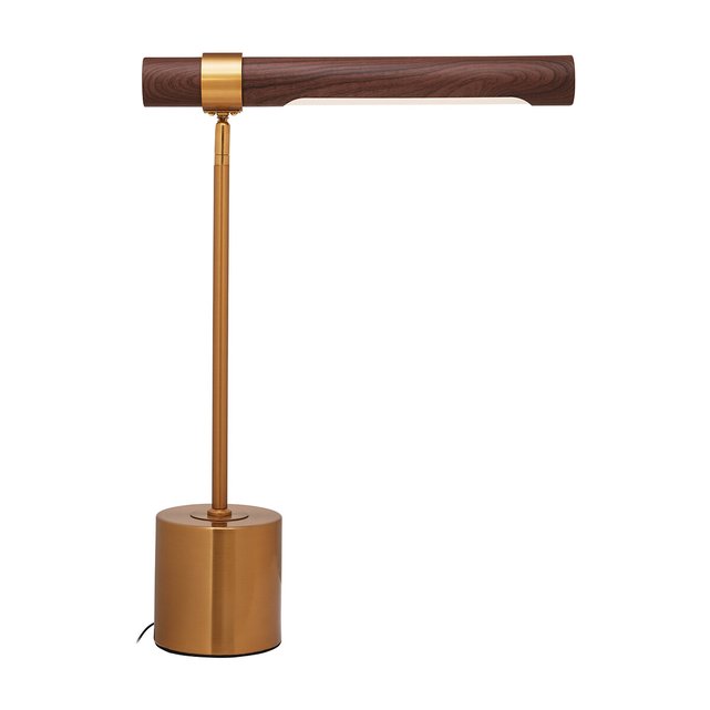 Linear wood store led table lamp