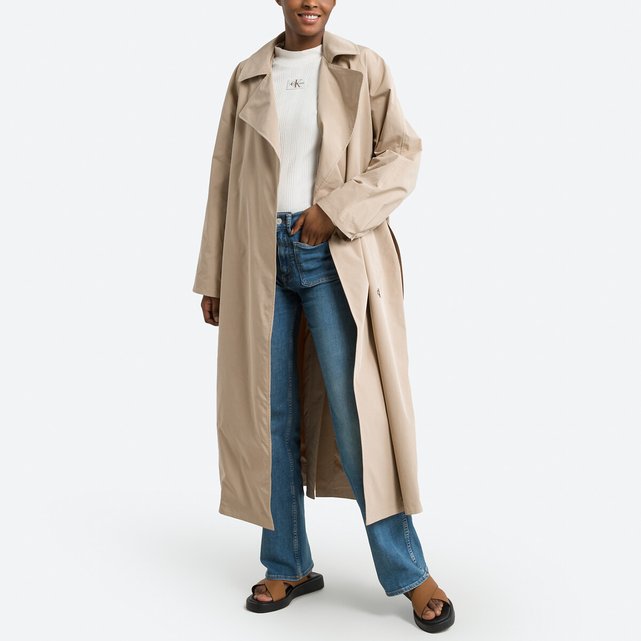 Long Calvin Jeans trench oversized Redoute mid-season, La | beige, Klein coat,