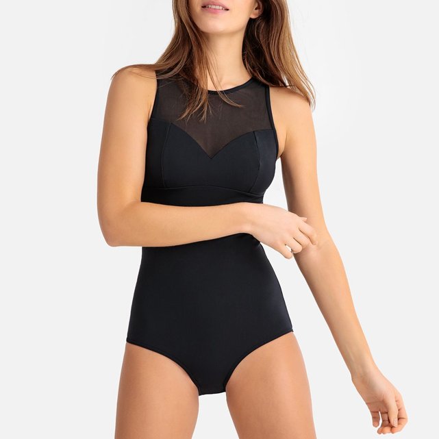 Maillot de bain 1 pièce, effet ventre plat noir Anne ...