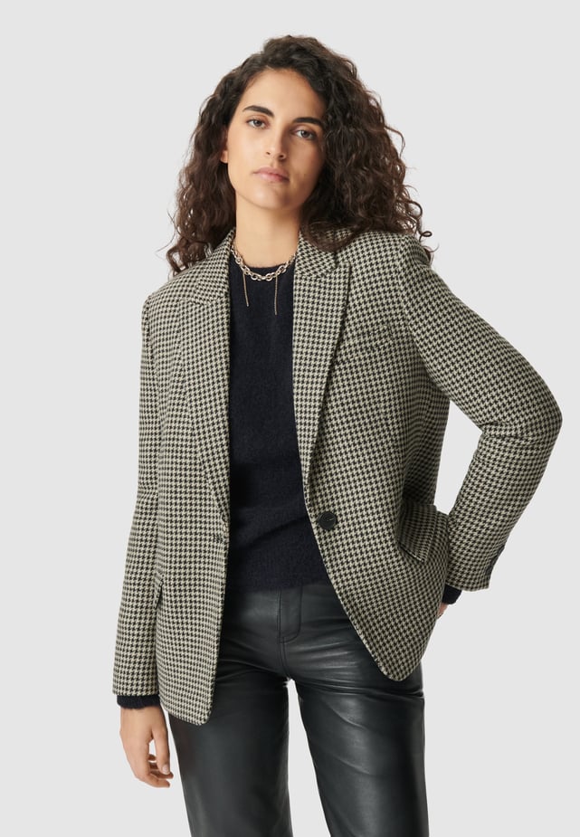 Blazer Jean ICODE By IKKS Rayures Blanc Bleu - Taille Courte Décontractée - Neuf