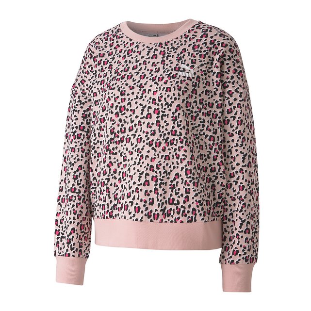 Cotton leopard print sweatshirt with 