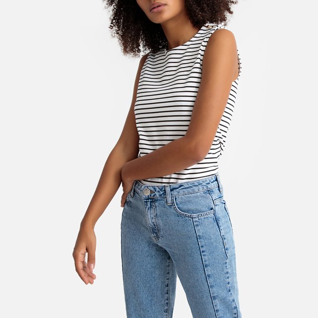 Top às riscas, gola redonda  LA REDOUTE COLLECTIONS image 0