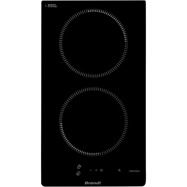 brandt table de cuisson induction 60cm 4 feux 7200w noir bpi6425x