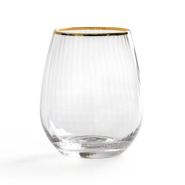 Set of 4 lurik ridged drinking glasses transparent La Redoute