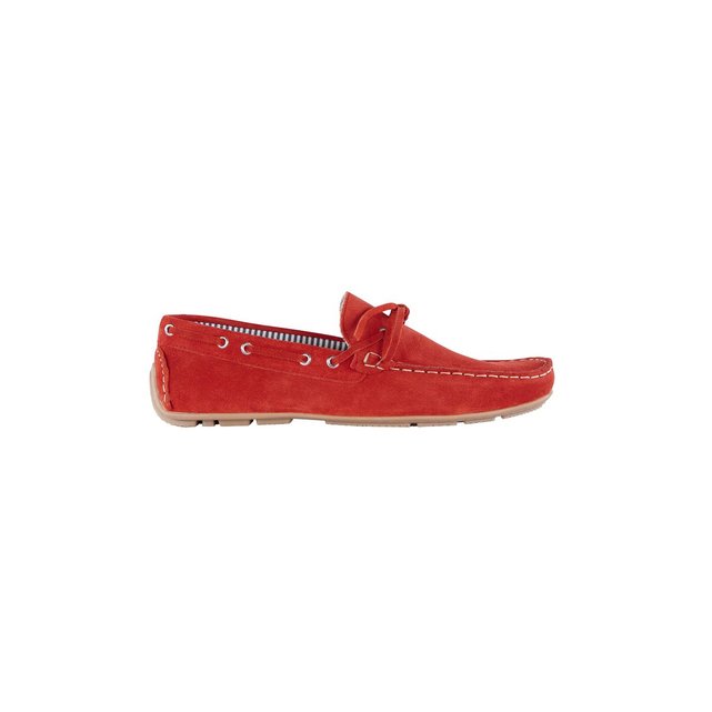 Mocassin bateau croute de cuir rouge rouge Carnet De Vol La Redoute Mocassin bateau croute de cuir rouge rouge Carnet De Vol La Redoute