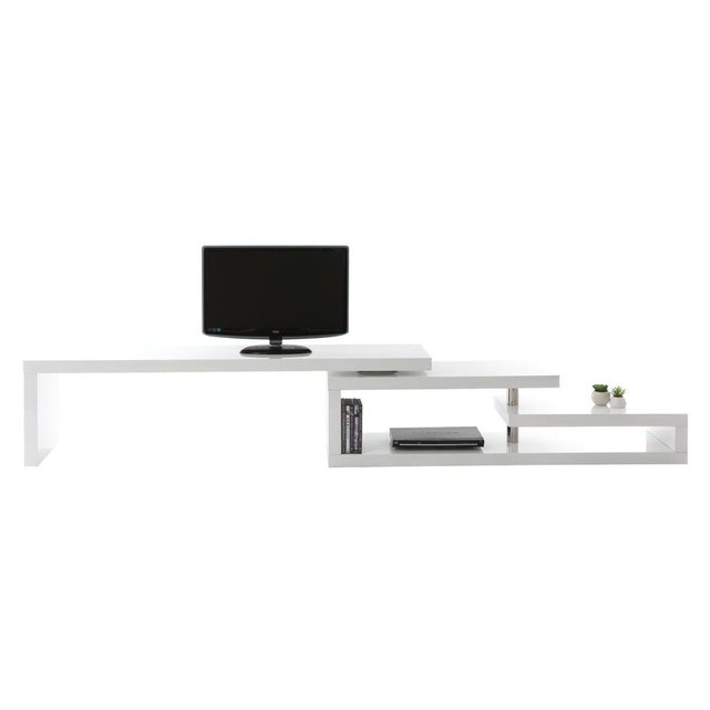 meuble tv design laqué pivotant max v2 blanc laqué miliboo | la redoute