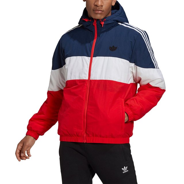 adidas originals three stripe padded jacket in red