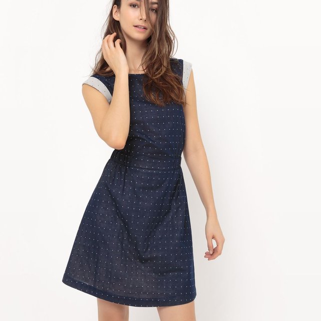 Robe fit et flare, détail nœud dos bleu indigo La Redoute ...