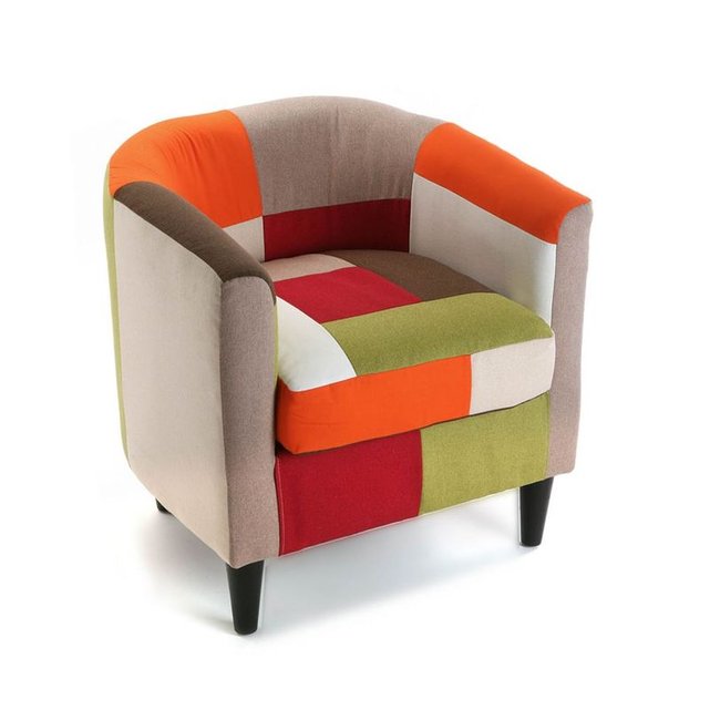Fauteuil patchwork coloré cabriolet green multicolore Pier ...