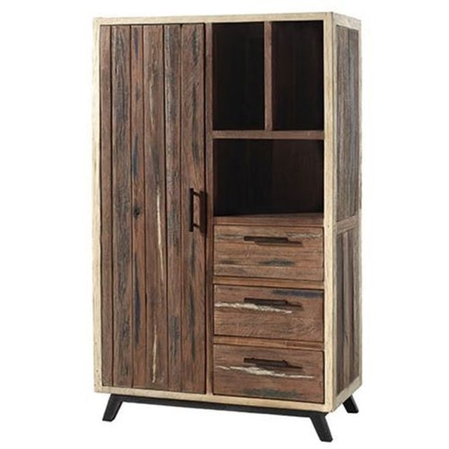 Buffet Haut Armoire En Bois Recycle De Bateau Style Exotique