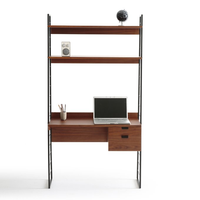 Schreibtisch Mit Regal Watford Nussholz La Redoute Interieurs