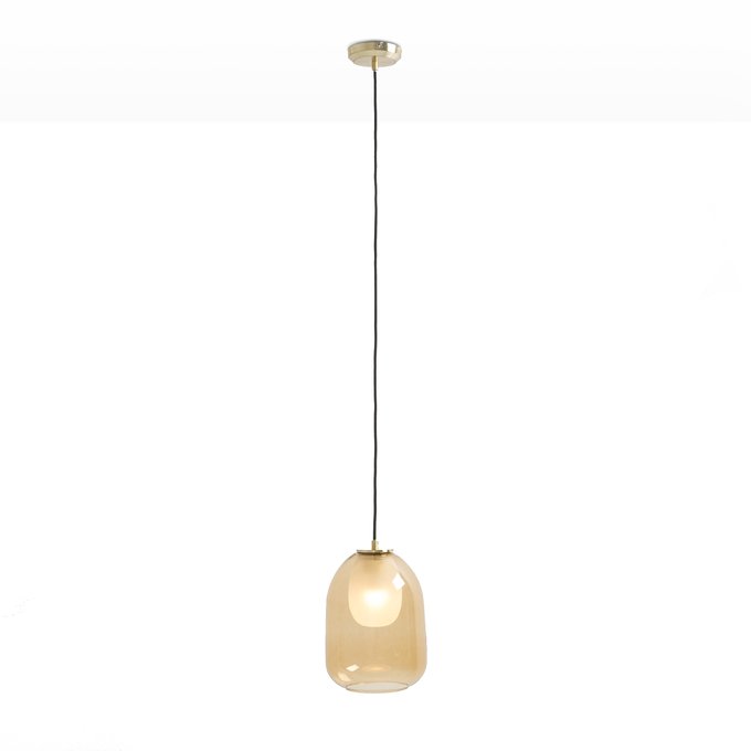 Contemporary Bumble Pendant Ceiling Light In Brass Double Glass Brass La Redoute Interieurs La Redoute