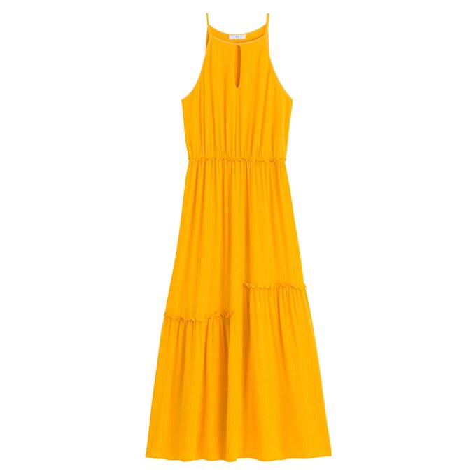 Vestido comprido de alças finas