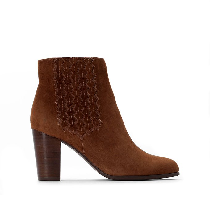 heeled western ankle boots