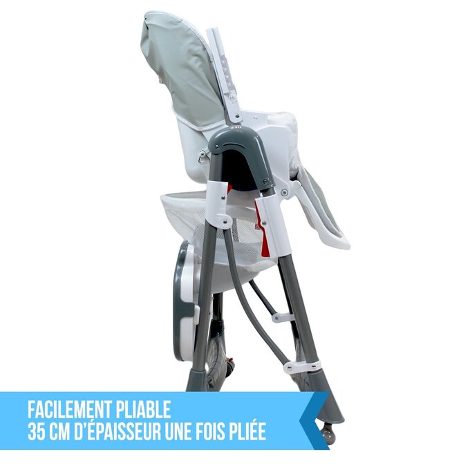 Chaise Haute Bebe Pliable Reglable Hauteur Dossier Et Tablette Ptit Monsieur Bebe La Redoute