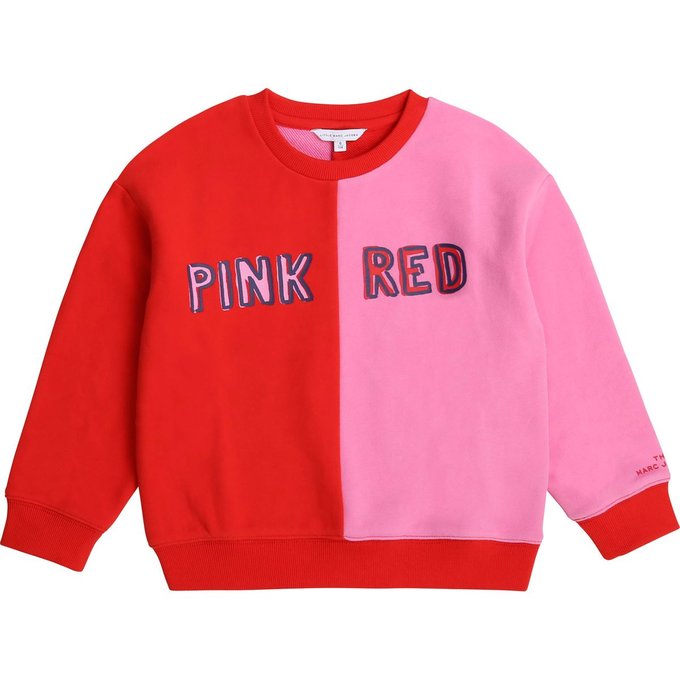 Sweat color block en molleton rouge rouge rose Little Marc Pull color block | La Redoute