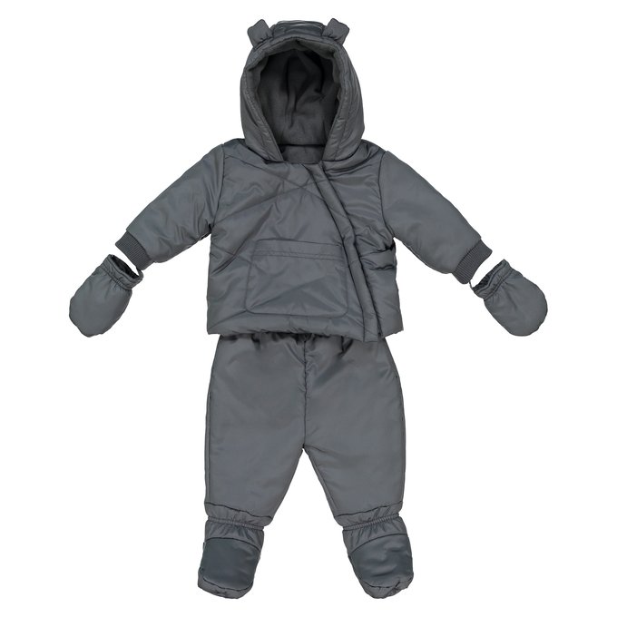 grey snowsuit