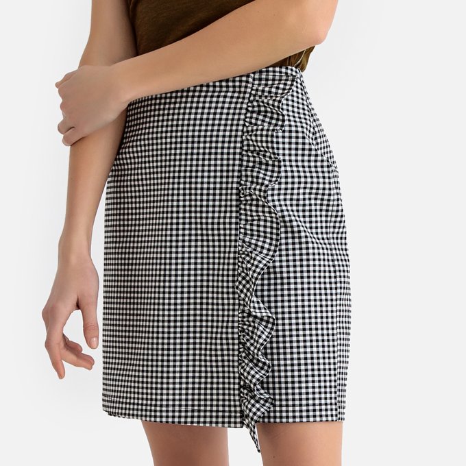 black gingham skirt