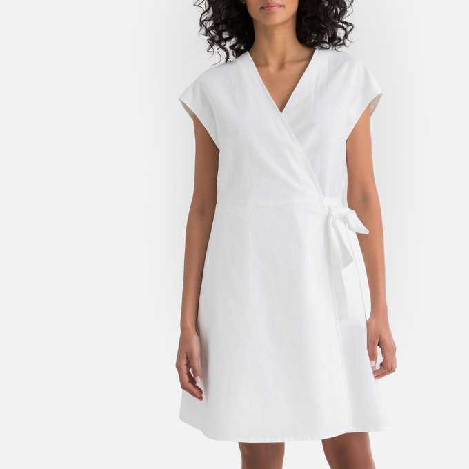 linen tie waist dress